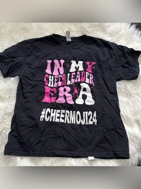 ✨ 3/$15 Black Graphic Tee "In My Cheerleader Era"